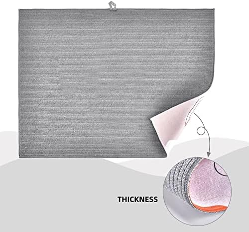 Pink Flowers Dish Drying Mat For Kitchen Counter, Super Absorbent Microfiber