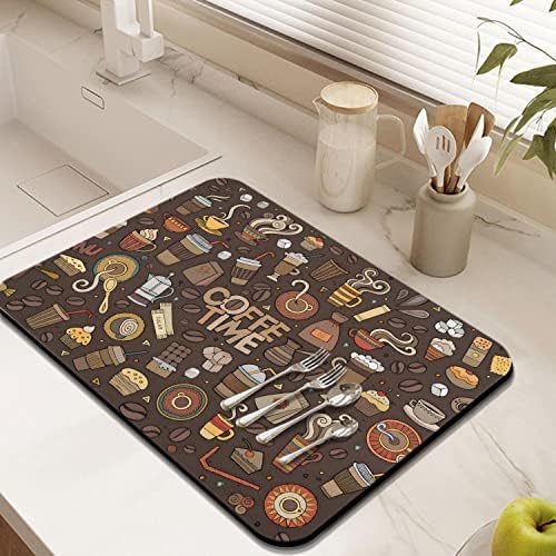 Coffee Bar Mat Accessories for Countertop Super Absorbent Anti-Slip Silicone