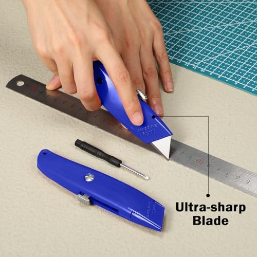 Lasnten 12 Pcs Box Cutter Utility Knife Retractable Bulk