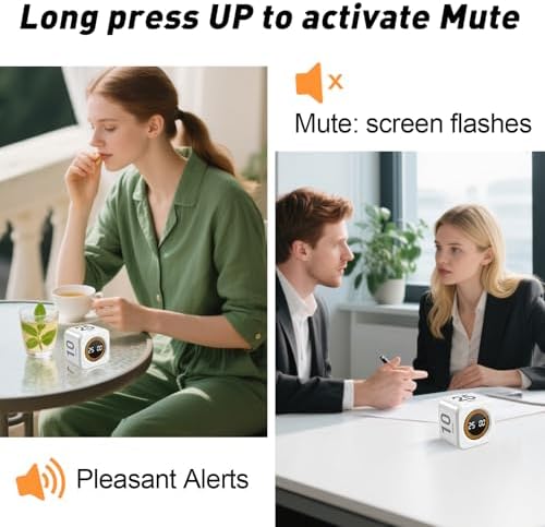Rotating Timer Cube for Productivity — 5/25/10/50 Minutes Preset, Digital