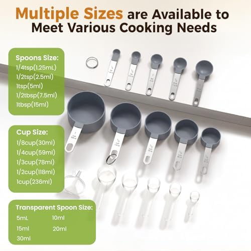 16PCS Measuring Cups and Spoons Set, Measuring Spoon Set