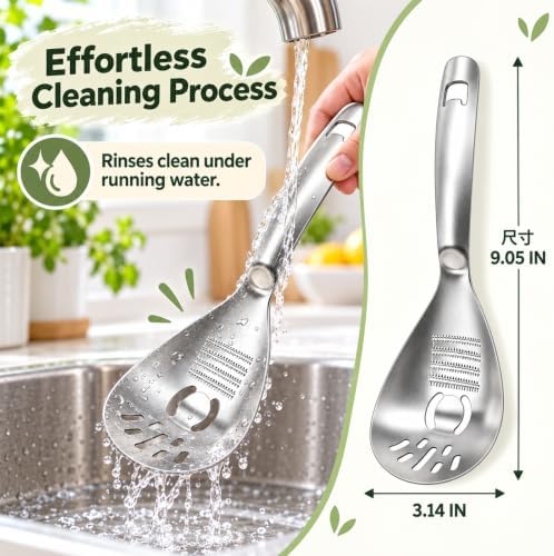 5-in-1 430 Stainless Steel Cooking Spoon, Egg Yolk Separator
