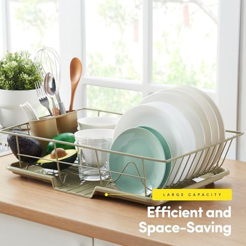 Space-Saving 3-Piece Dish Drainer Rack Set: Efficient Kitchen Organizer
