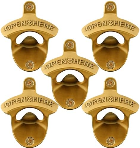 Antique Gold Wall Mounted Bottle Opener, Stainless Haning Beer Bottle Opener