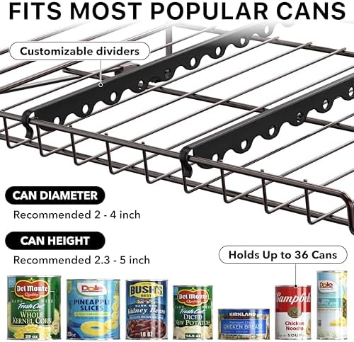 Simple Houseware 3-Tier Stackable Can Organizer Rack Hold 36 Cans