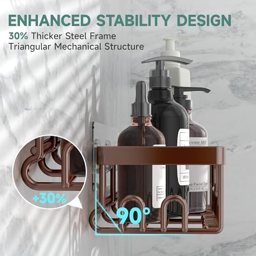 Veken Shower Caddy 6-Pack, No Drilling & Rustproof, Waterproof Adhesive Shelves