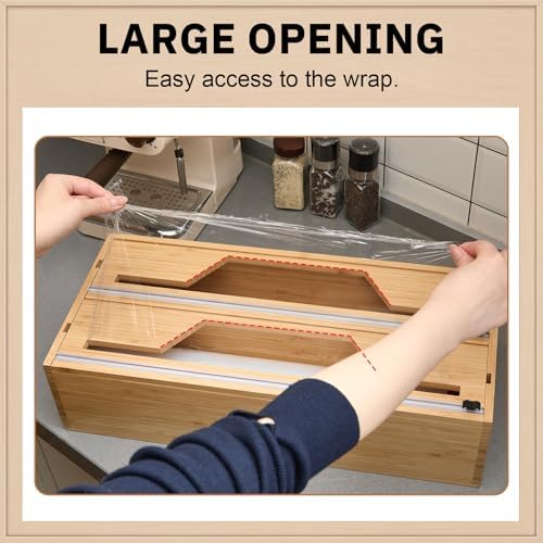 Wesiti 18 Inch Large Plastic Wrap Organizer & Dispenser