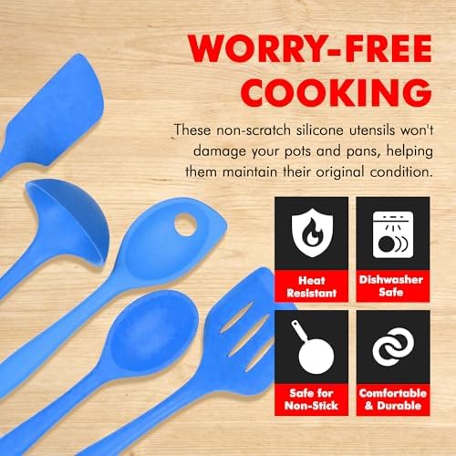 Chef Craft 42075 5 Piece Silicone Kitchen Tool and Utensil Set