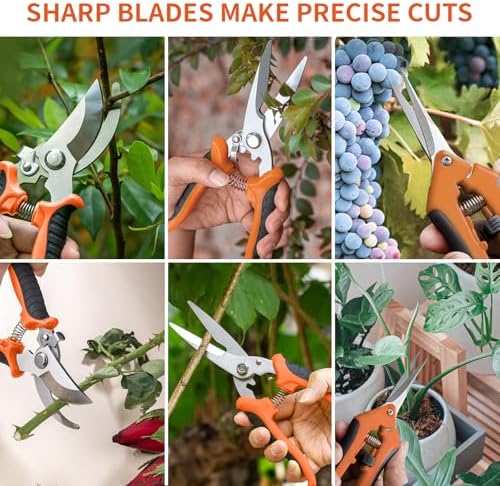 3 Pack Garden Pruning Shears, Stainless Steel Shears, Gardening Shears Scissors
