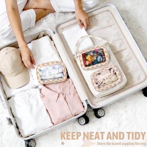 YOPCDJ 3PCS Clear Toiletry Bag, TSA Approved Travel Makeup Pouch