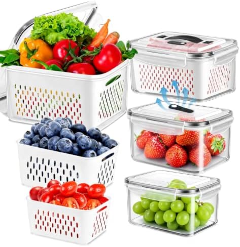 4 Pack Fridge Fruit Storage Containers