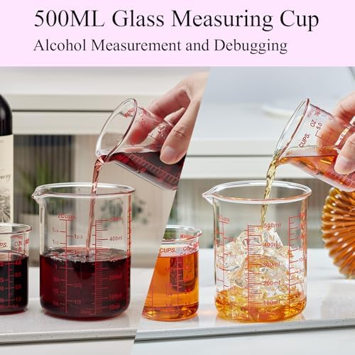 High Borosilicate Glass Measuring Cup Set-V-Shaped Spout，Includes 250ml