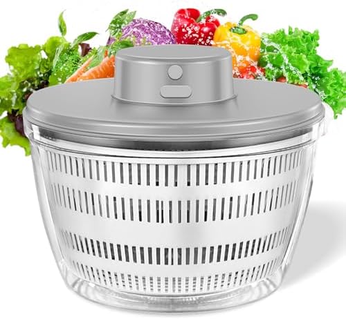 USB Electric Salad Spinner, 4L Large Capacity Lettuce Vegetable Washer Dryer