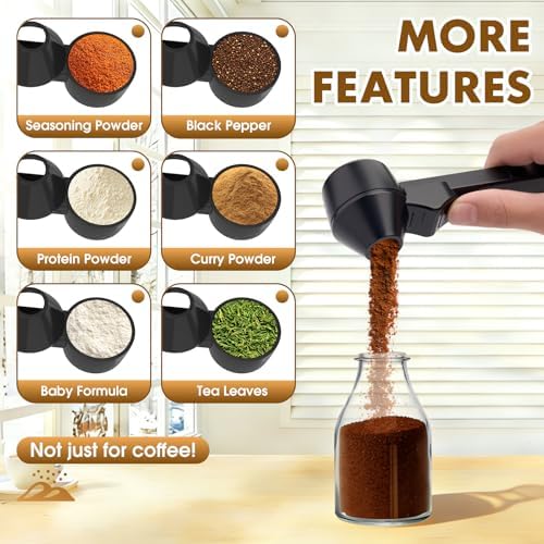 Coffee Scoop with Funnel for Ground Coffee, Protein Powder & Tea, for Reusable