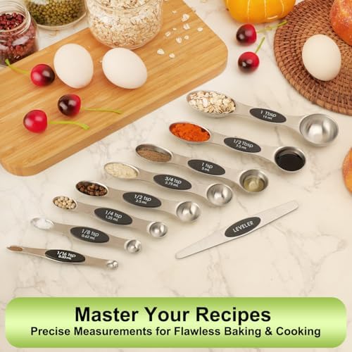 Magnetic Measuring Spoons Set Stainless Steel