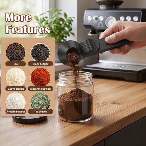 2PCS Coffee Scoop with Funnel for Ground Coffee, Funnel Scoop 2TBSP