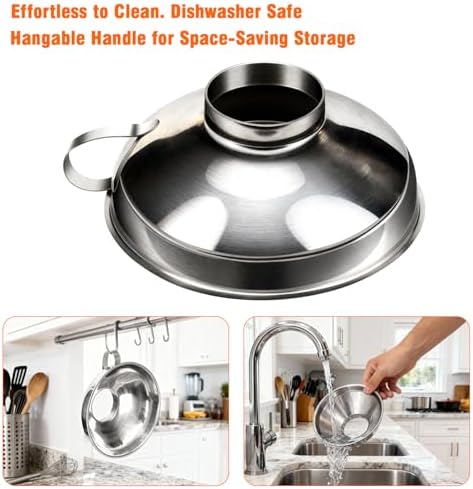 2-Pack Canning Funnels, Wide Mouth & Regular Mouth Kitchen Funnels