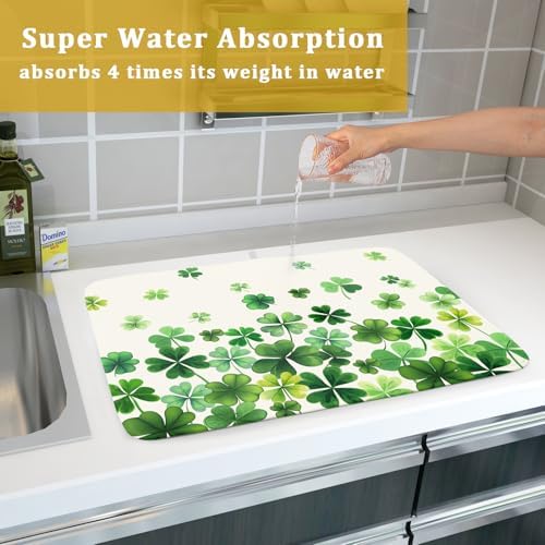 Happy St. Patrick's Day Dish Drying Mat
