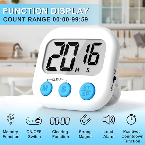 ZILLEEN Classroom Timer for Kids Teachers 6 Pack Digital Timers White