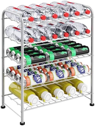 Water Bottle Holder Organizer 5 Tier Water Bottle Storage Rack, Freestanding