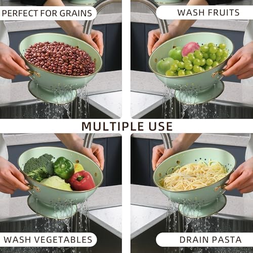 Metal Colander Set of 3, Strainer Basket