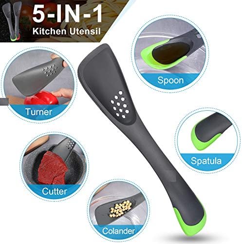 Patelai 2 Pack 5-in-1 Silicone Slotted Spoon Spatula Set