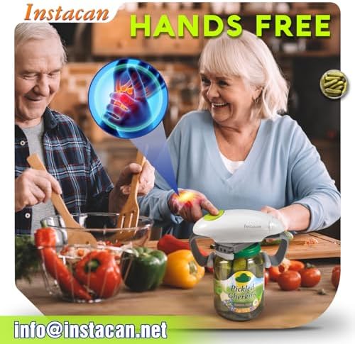 INSTACAN Higher Torque and One Touch Electric Jar Opener Easy Remove Almost