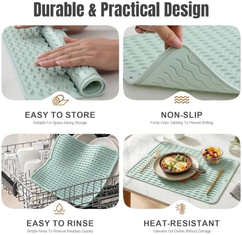 2 Pack Silicone Dish Drying Mat