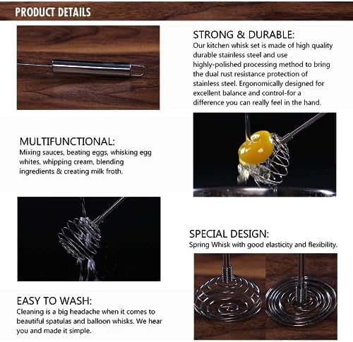 Whisk, Stainless Steel Spring Whisk, Balloon Whisk Egg Beater