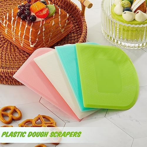 Thyle 36 Pcs Plastic Dough Scrapers Set, Flexible Bowl Scraper