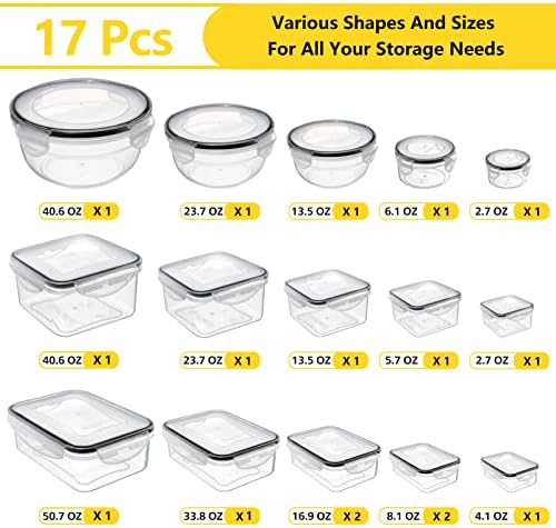 34 PCS Food Storage Containers Set