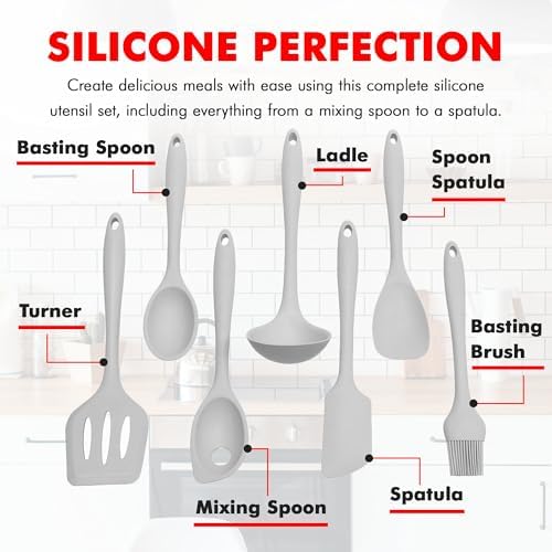 Chef Craft - Premium Silicone Kitchen Tools and Utensils Set, Non-Scratch