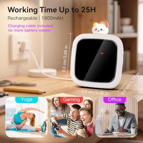 Yunbaoit Digital Visual Timer for Kids, 99-Minute Countdown, Rechargeable