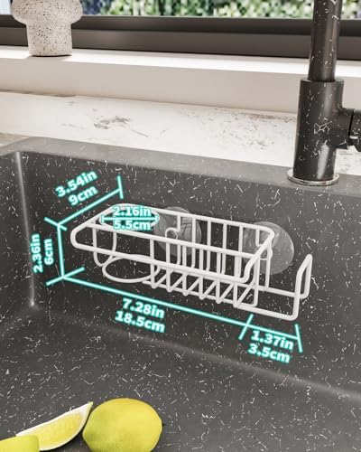 HapiRm Sponge Holder for Kitchen Sink, No Drill Kitchen Sink Caddy Organizer