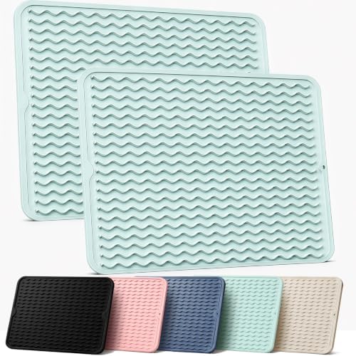 2 Pack Silicone Dish Drying Mat