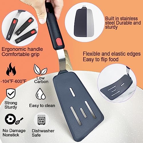 KLAQQED 4Pcs Spatula Silicone Heat Resistant Flexible Rubber Silicone Spatulas
