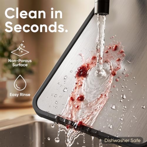 Titanium Cutting Board for Kitchen, Dual-Sided Pure Titanium Surface &