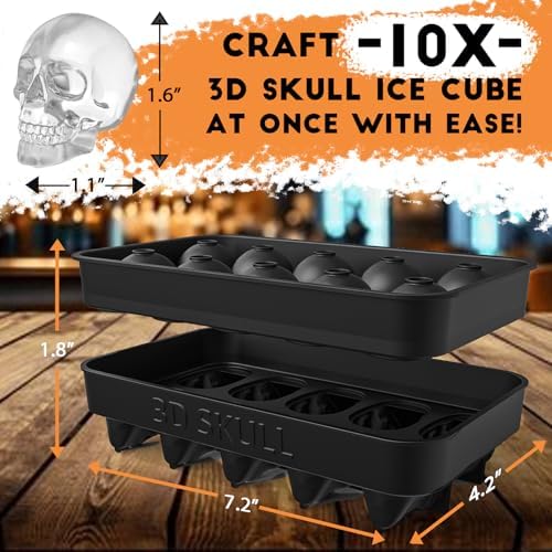 LUSHYUM Skull Ice Cube Mold Tray