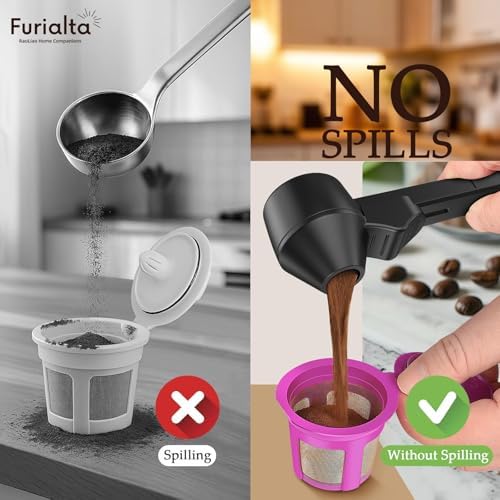 Coffee Scoop and Funnel with Built-in Leveler, PCTG 2 Tablespoon Measuring Scoop