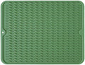 Silicone Dish Drying Mat, Non-Slip Easy Clean Sink Mat, Dark Green