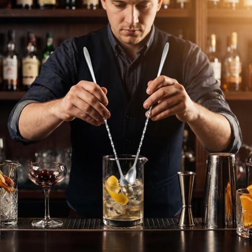3 Pcs 12 Inch Cocktail Spoon Long Handle, Bar Mixing Spoon