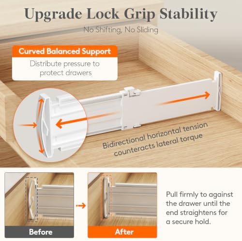 Lifewit 9 Pack 4" High Drawer Dividers, Adjustable Drawer Organizer Clothes