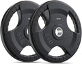 SPART Weight Plate 2-Inch Rubber Coated Olympic Grip Plate for Barbell,Solid Cast Iron Weight Plates in Pairs or Single for Strength Training,Weightlifting,Crossfit,Home Gym(5LB/10LB/25LB/35LB/45LB)