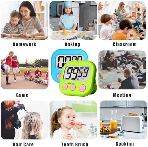 ZILLEEN Classroom Timer for Kids Teachers 12 Pack Digital Tmers Blue Green