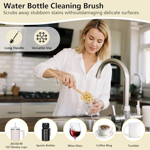 5 Pack Bamboo Dish Brush Set