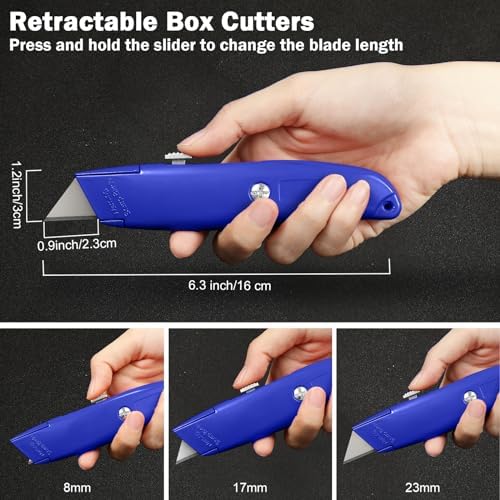 Lasnten 12 Pcs Box Cutter Utility Knife Retractable Bulk