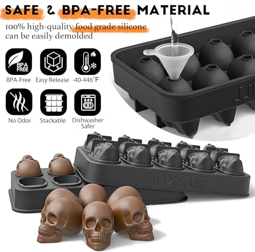 LUSHYUM Skull Ice Cube Mold Tray