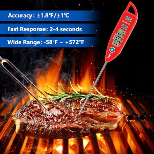 BOMATA 6 Pack Waterproof IPX7 Meat Thermometer, Food Thermometer