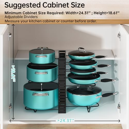 MUDEELA 8-Tier Lightweight pot and pan organizer