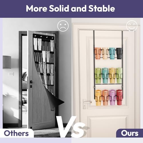 SWTYMIKI 3-Tier Water Bottle Organizer – Over the Door Stanley Cup Holder